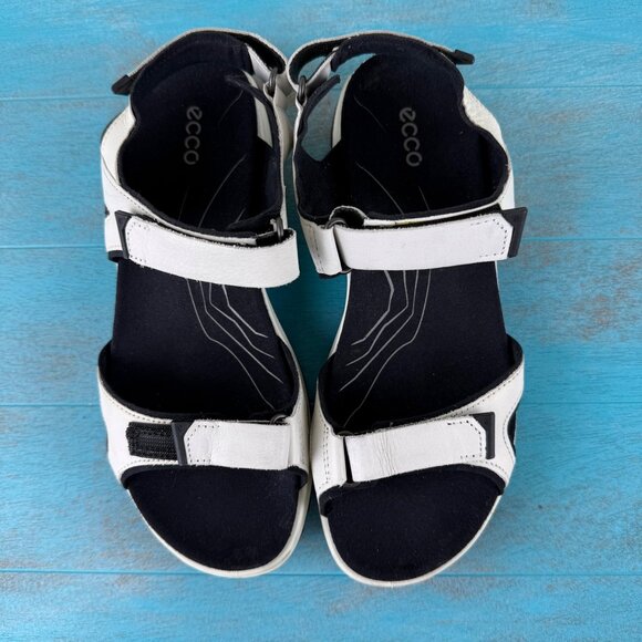 Ecco Womens Yucatan Sandal White Adjustable Sport Outdoor Offroad Racer Size 38 - Picture 8 of 10